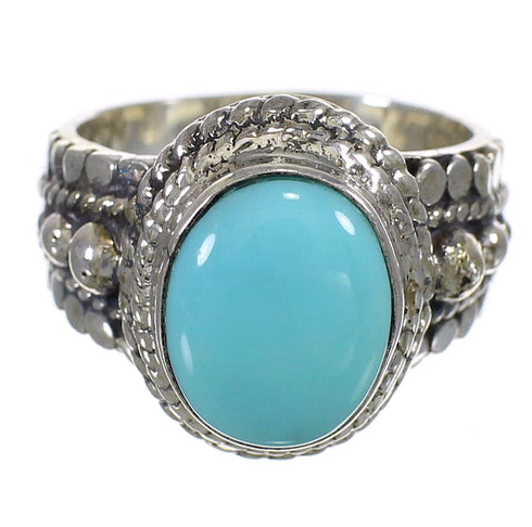 Turquoise Authentic Sterling Silver Southwest Ring Size 7-1/4 QX83742